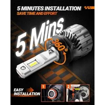 SEALIGHT 9005 Light Bulbs, Super Bright Fog Light Bulbs with Fan, Plug and Play, IP68, Pack of 2