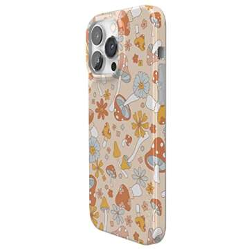 Casely iPhone 14 Pro Max Case | Mushroom Magic | Retro Floral Phone | Compatible with MagSafe