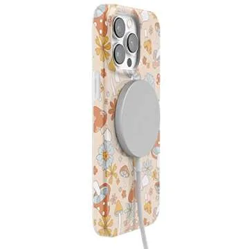 Casely iPhone 14 Pro Max Case | Mushroom Magic | Retro Floral Phone | Compatible with MagSafe