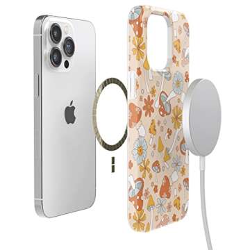 Casely iPhone 14 Pro Max Case | Mushroom Magic | Retro Floral Phone | Compatible with MagSafe