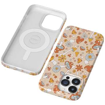 Casely iPhone 14 Pro Max Case | Mushroom Magic | Retro Floral Phone | Compatible with MagSafe