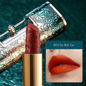 FLORASIS Blooming Rouge Love Lock Lipstick Long-Lasting Sculpting Lipstick Misty Matte Finish Lightweight Nourishing for Everyday Use (M317 Be With You)