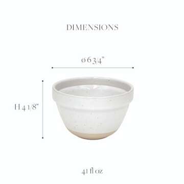 Casafina Ceramic Stoneware 1.3-Qt Mixing Bowl - Fattoria Collection, White | Microwave & Dishwasher ...