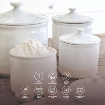 Casafina Ceramic Stoneware 1.3-Qt Mixing Bowl - Fattoria Collection, White | Microwave & Dishwasher Safe Bakeware | Food Safe Glazing | Restaurant Quality Serveware