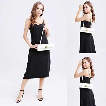 Purses and Handbags for Women Leather Designer Tote Fashion Ladies Shoulder Bags For Women (A-White)