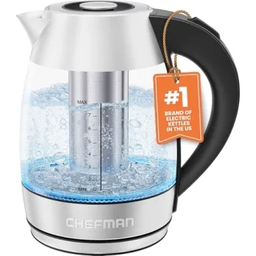 Chefman 1.8L Electric Kettle with Tea Infuser & Auto Shut Off - Fast Boiling
