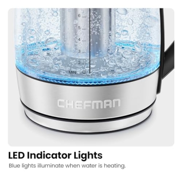 Chefman Electric Kettle Fast Boiling with Tea Infuser Auto Shut Off