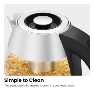 Chefman Electric Kettle Fast Boiling with Tea Infuser Auto Shut Off