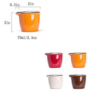 CHOOLD Colorful Mini Ceramic Creamer,Coffee Milk Creamer Pitcher/Serving Pitcher/Sauce Pitcher/Milk ...