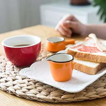 CHOOLD Colorful Mini Ceramic Creamer,Coffee Milk Creamer Pitcher/Serving Pitcher/Sauce Pitcher/Milk Creamer Jug for Kitchen 4Pcs