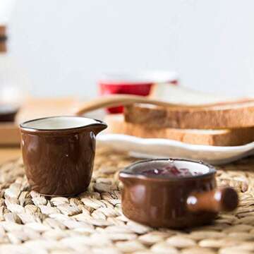 CHOOLD Colorful Mini Ceramic Creamer,Coffee Milk Creamer Pitcher/Serving Pitcher/Sauce Pitcher/Milk Creamer Jug for Kitchen 4Pcs