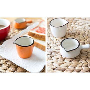 CHOOLD Colorful Mini Ceramic Creamer,Coffee Milk Creamer Pitcher/Serving Pitcher/Sauce Pitcher/Milk Creamer Jug for Kitchen 4Pcs