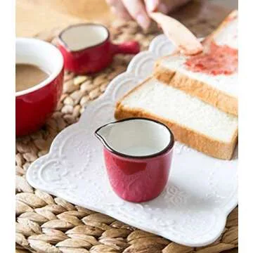 CHOOLD Colorful Mini Ceramic Creamer,Coffee Milk Creamer Pitcher/Serving Pitcher/Sauce Pitcher/Milk Creamer Jug for Kitchen 4Pcs