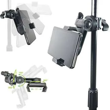 Accessory Basics Music Boom Mic Microphone Stand Smartphone Mount w/360° Swivel Adjust Holder for A...