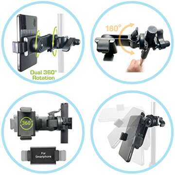Universal Music Smartphone Mount for Mic Stands w/ 360° Swivel
