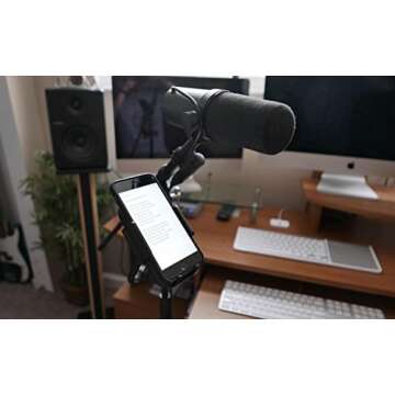 Universal Music Smartphone Mount for Mic Stands w/ 360° Swivel