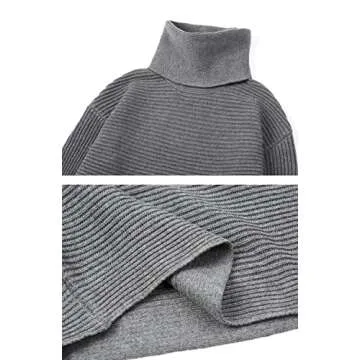 Chouyatou Stylish Turtleneck Two Piece Skirt Set