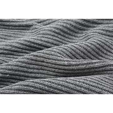 chouyatou Women's Turtleneck 2 Piece Outfits Ribbed Knit Sweater Midi Pencil Skirt Set (Large, Gray)