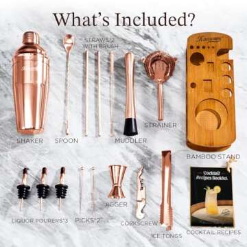 Stylish KITESSENSU Cocktail Shaker Set for Mixology Enthusiasts