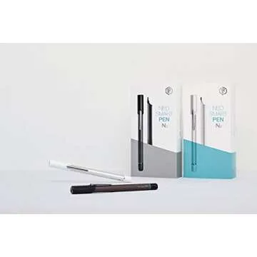 Neo Smartpen N2 Bluetooth Digital Pen Compatible with iOS, Android, Smartphones, Tablets, and Windows PC with Neo Studio Companion App - Silver White