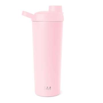Simple Modern Stainless Steel Shaker Bottle with Ball 24oz | Metal Insulated Cup for Protein Mixes, ...