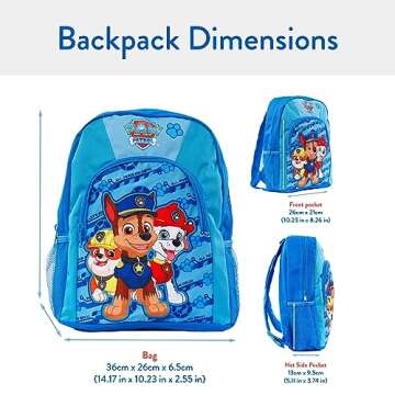 Paw Patrol Backpack | Chase Rubble Marshall Boys Backpacks | School Bag for Kids