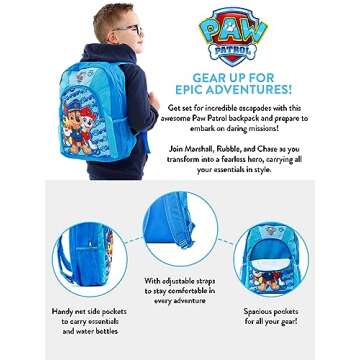 Paw Patrol Backpack | Chase Rubble Marshall Boys Backpacks | School Bag for Kids