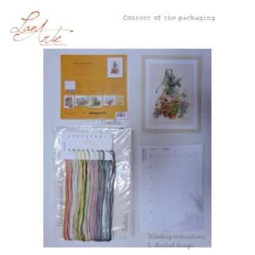 Lanarte Birds Cross-Stitch Kit for Elegant Home Decor