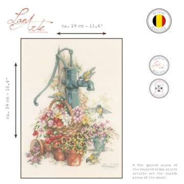 Lanarte Birds Cross-Stitch Kit for Elegant Home Decor