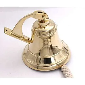 Brass Ship Bell Polished Nautical, Heavy Duty Brass Maritime Duty Watch Ships Bell by The Metal Magician