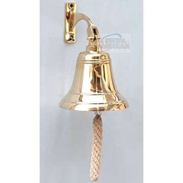 Brass Ship Bell Polished Nautical, Heavy Duty Brass Maritime Duty Watch Ships Bell by The Metal Magician