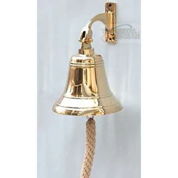 Brass Ship Bell Polished Nautical, Heavy Duty Brass Maritime Duty Watch Ships Bell by The Metal Magician