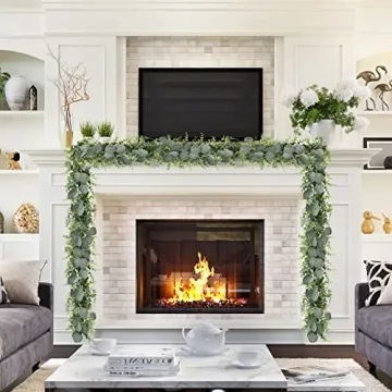 CEWOR 5pcs 5.5ft Artificial Eucalyptus Garland Set for Chic Decor