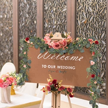 CEWOR 5pcs 5.5ft Artificial Eucalyptus Garland Set for Chic Decor