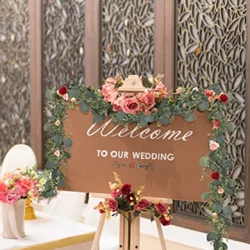 CEWOR 5pcs 5.5ft Artificial Eucalyptus Garland Set for Chic Decor