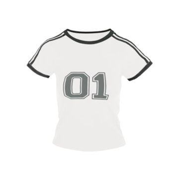 Imily Bela Womens Summer Crop Top Y2k Letter Print Tee