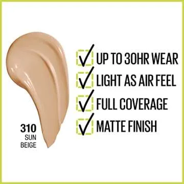 Maybelline Super Stay Full Coverage Liquid Foundation - 30Hr Lasting, Matte Finish