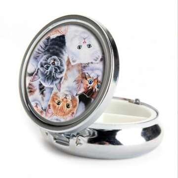 Pill Box of Pocket Purse 3 Compartment Medicine Holder Travel Pill Case Decorative Box Vitamin Pill ...