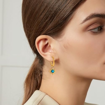 Hypoallergenic Gold Dangle Turquoise Earrings for All