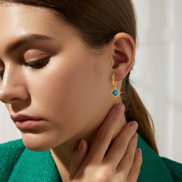 Hypoallergenic Gold Dangle Turquoise Earrings for All