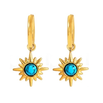 Hypoallergenic Gold Dangle Turquoise Earrings for All