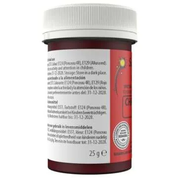 Vibrant Sugarflair Christmas Red Edible Colour for Baking