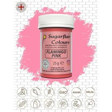 Sugarflair 25g Flamingo Pink Spectral Paste Gel Edible Food Colour Cake Icing