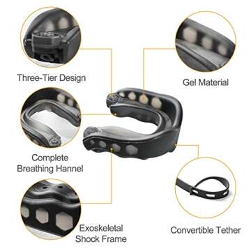 2Pack Football Mouth Guard with Strap, Upgrade Soft Youth Mouth Guard Football Mouthpiece, Professio...