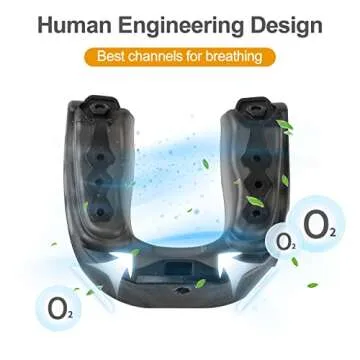 2Pack Football Mouth Guard with Strap, Upgrade Soft Youth Mouth Guard Football Mouthpiece, Professional Mouth Guard Sports for Boxing, MMA, Hockey, Rugby, Basketball for Adult & Youth (Black)