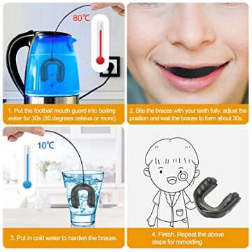 2Pack Football Mouth Guard with Strap, Upgrade Soft Youth Mouth Guard Football Mouthpiece, Professional Mouth Guard Sports for Boxing, MMA, Hockey, Rugby, Basketball for Adult & Youth (Black)