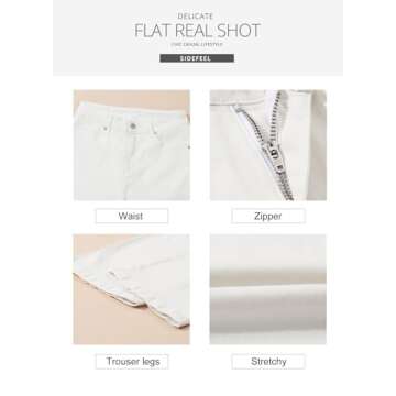 Shop Sidefeel Women's Chic White Wide Leg Jeans