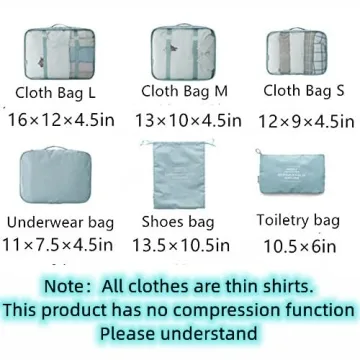 OEE 6 pcs Luggage Packing Organizers for Savvy Travelers