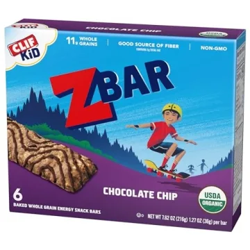 Organic Zbar Chocolate Chip Granola Bars 6 Pack Non-GMO