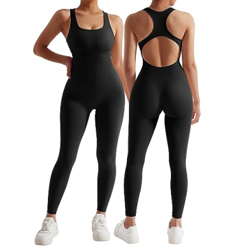 MOSHENGQI Women Racerback One Piece Jumpsuit for Comfort and Style